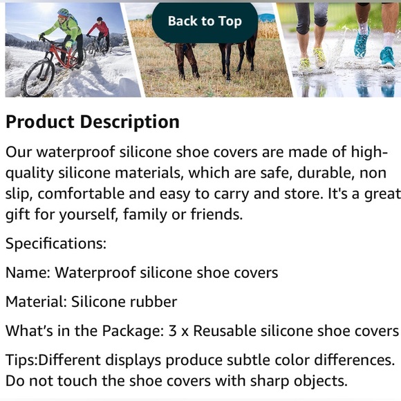 Waterproof Silicone Shoe Covers Reusable Non-Slip Rubber Rain Shoes 3 Pairs NEW - Picture 6 of 8